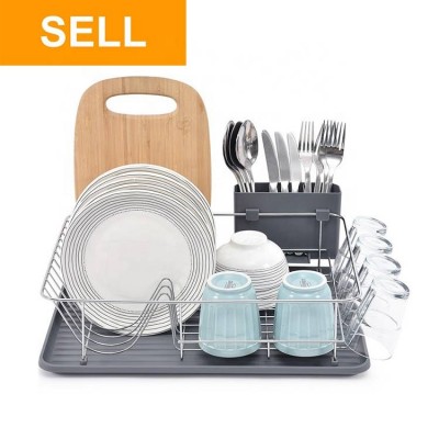 Amazon best seller dish drying drainer rack small space large storage kichen drainer dish rack for kitchen organization