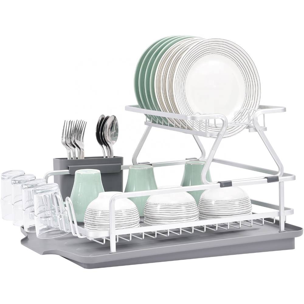 Best sell customized aluminum PP storage holders racks drainer kitchen organization dish drying drainer rack for cabinet